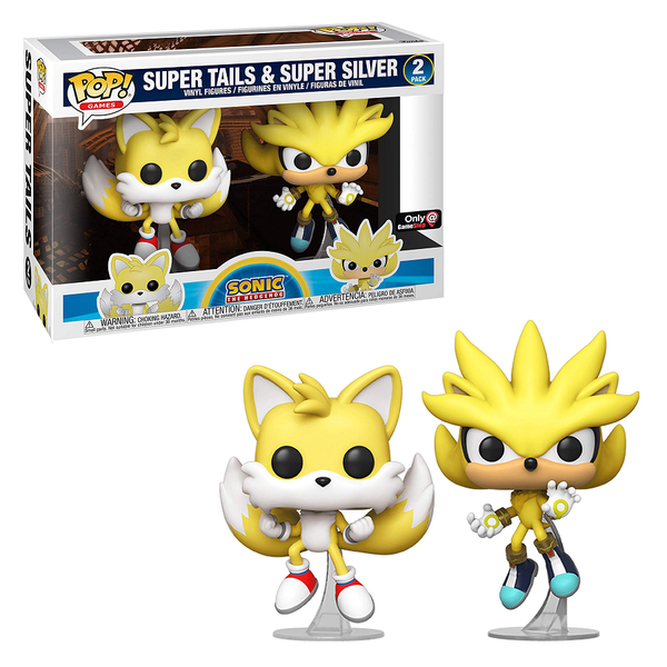 Funko Pop! SONIC THE HEDGEHOG: Super Tails & Super Silver 2-Pack [Gamestop] [Summer Convention 2020]