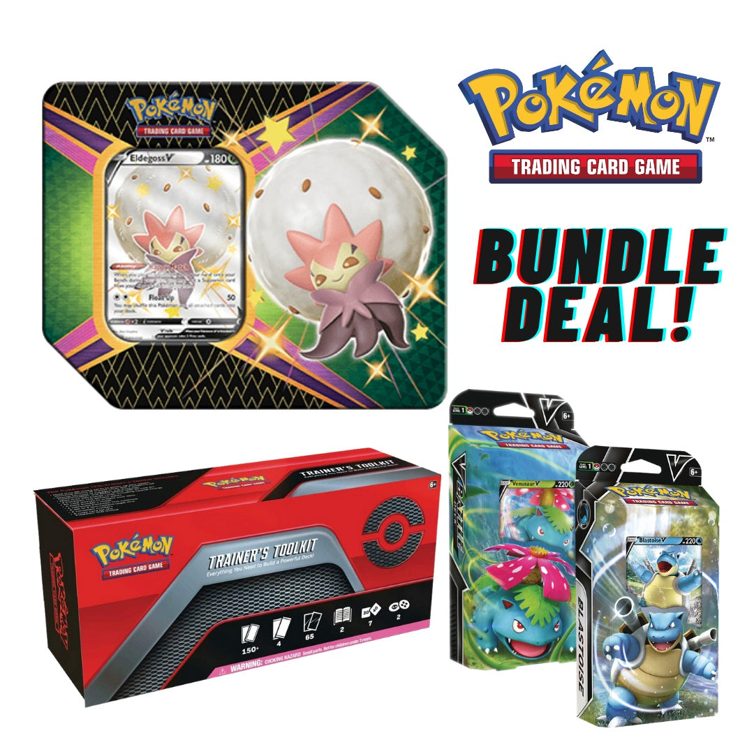 Pokemon TCG: Special Bundle with Shining Fates Eldegoss V tin [set of BoomLoot Pokemon TCG: Special Bundle with Shining Fates Eldegoss V tin [set of BoomLoot