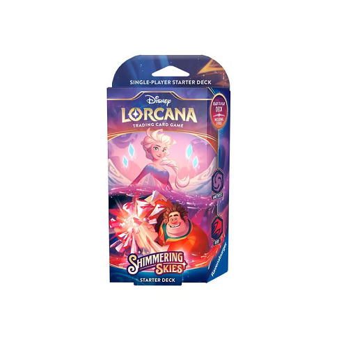 lorcana shimmering skies starter decks Ravensburger Lorcana TCG: Shimmering Skies: Starter Decks: BOTH Emerald & Steel (Scar & Cronk) AND Amethyst & Ruby (Elsa & Wreck-It Ralph) (2 DECKS)