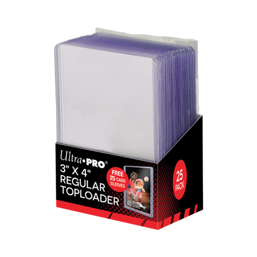 Ultra Pro 3" x 4" Clear Regular Toploaders and Soft Sleeves Bundle 25 ct