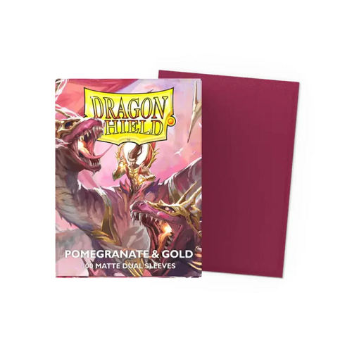 Dragon Shield Dual Matte Sleeves(Pomegranate & Gold) 100 Sleeves