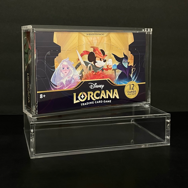 Premium Crystal Clear Acrylic Display Case with Magnetic Lid for Disney Lorcana Booster Box