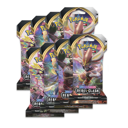 Pokemon TCG: Sword & Shield - Rebel Clash Sleeved Booster Packs [8 Ran BoomLoot Pokemon TCG: Sword & Shield - Rebel Clash Sleeved Booster Packs [8 Ran BoomLoot