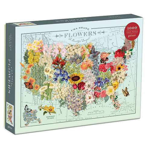 USA State Flowers Puzzle [Featuring a Colorful Illustration by Wendy Gold]