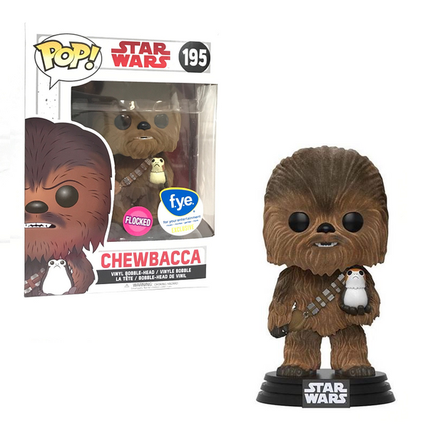 Funko Pop! STAR WARS: Chewbacca with Porg - Flocked [FYE] –