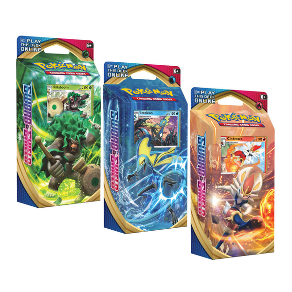 Pokemon TCG: Sword & Shield Theme Decks - Rillaboom + Cinderace + Inteleon [set of 3]