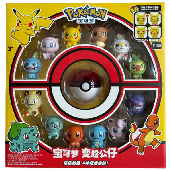 Kit 6 Pokemon Troca Rosto / Face + 6 Pokebolas Boneco Figure