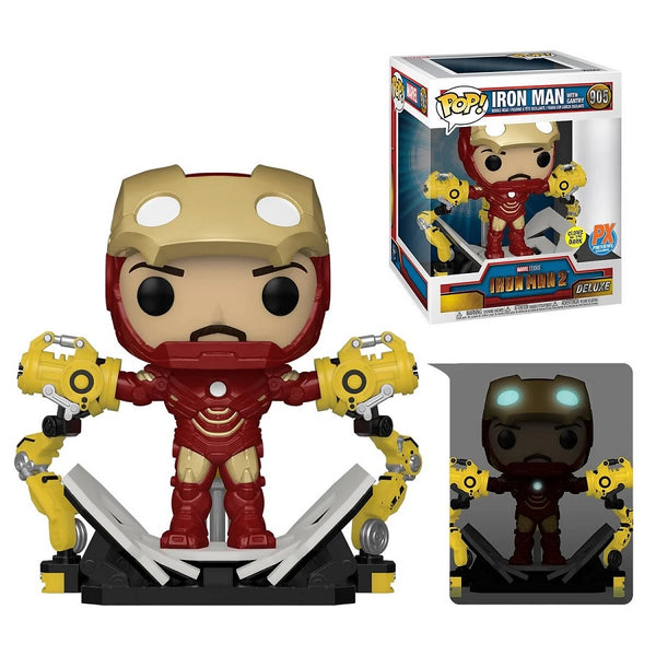 Funko Pop! Deluxe: Iron Man MK IV with Gantry GITD [PX Previews]