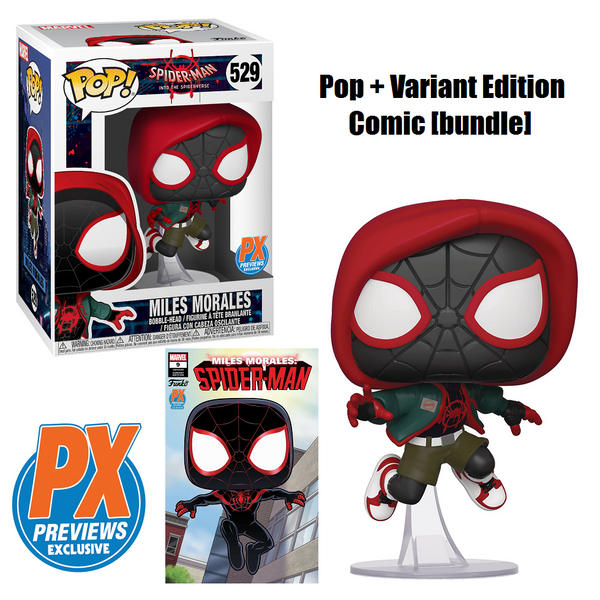 Funko Pop! MARVEL: Miles Morales Pop + Variant Edition Comic - bundle [PX Previews]